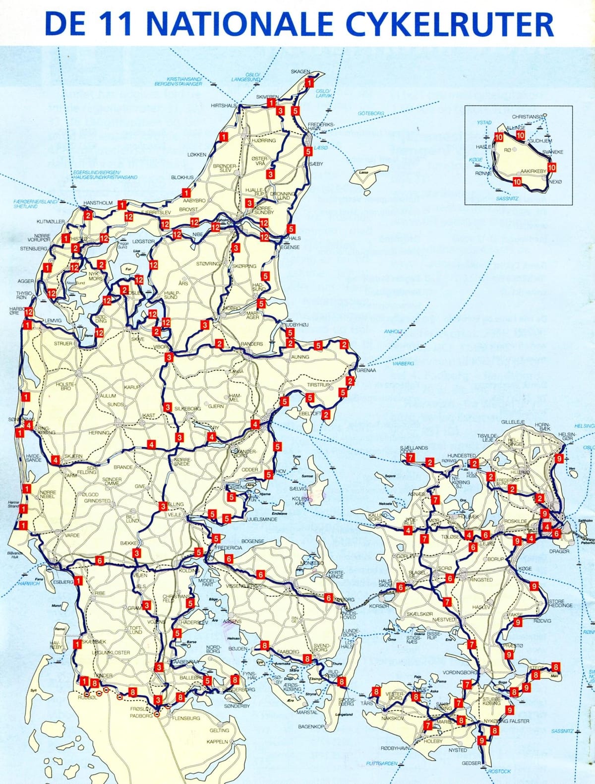 dinamarca nacional ciclo de rutas mapa