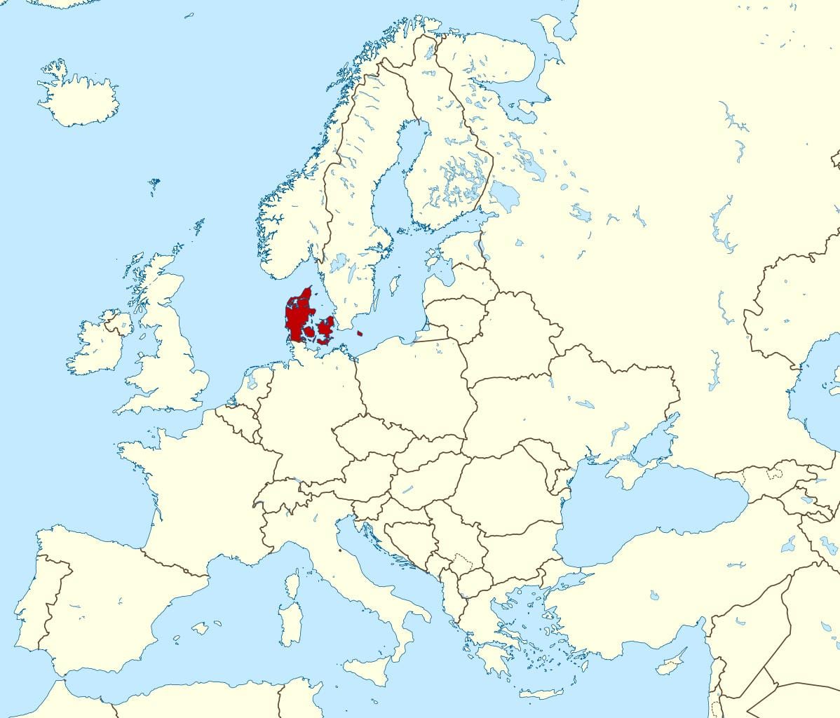Mapa de dinamarca localización no mundo 