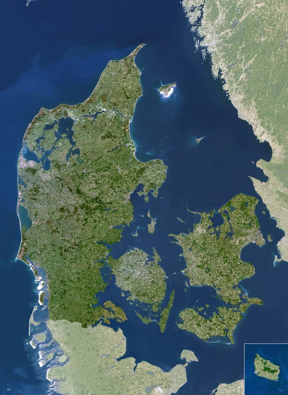 Mapa de dinamarca satélite