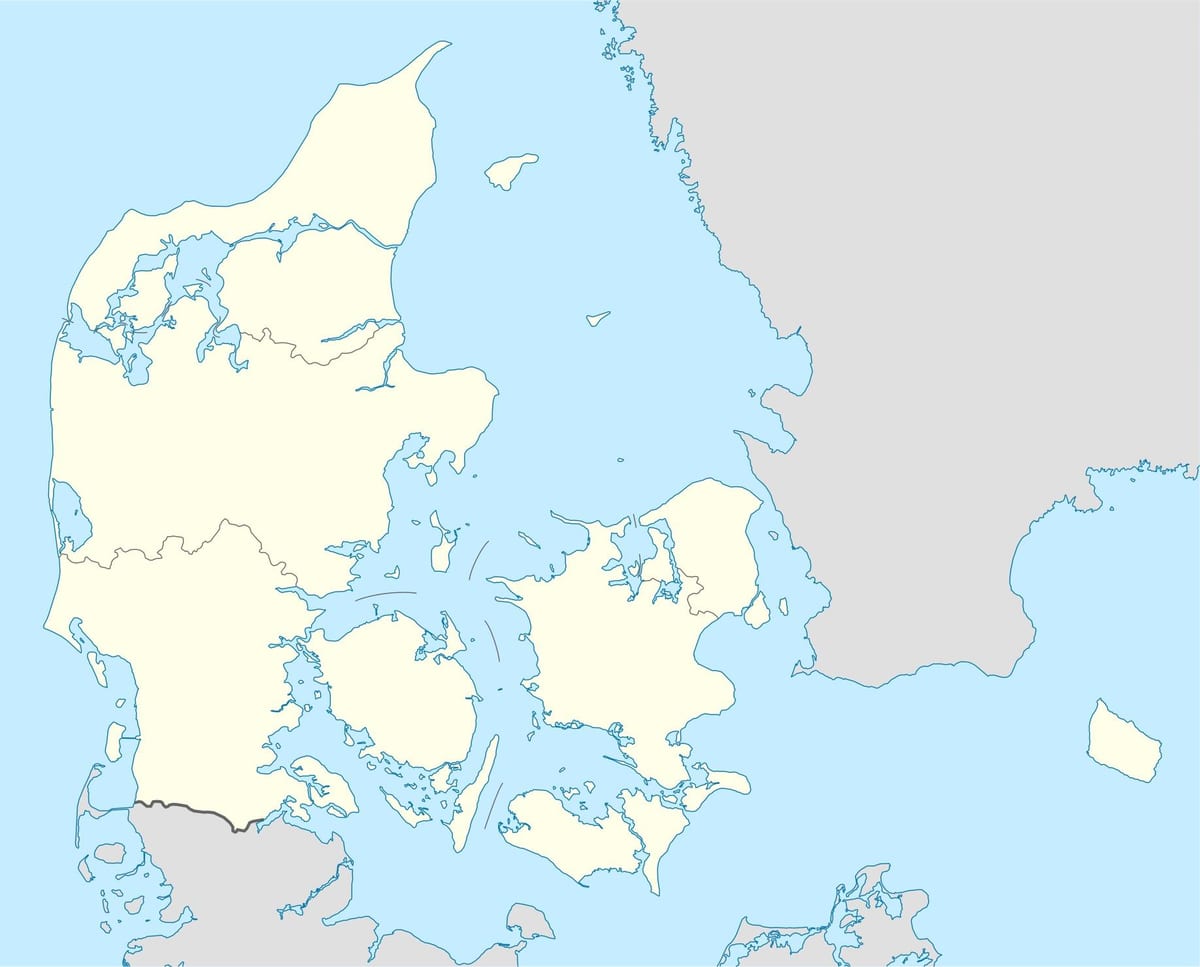 Mapa de dinamarca vector