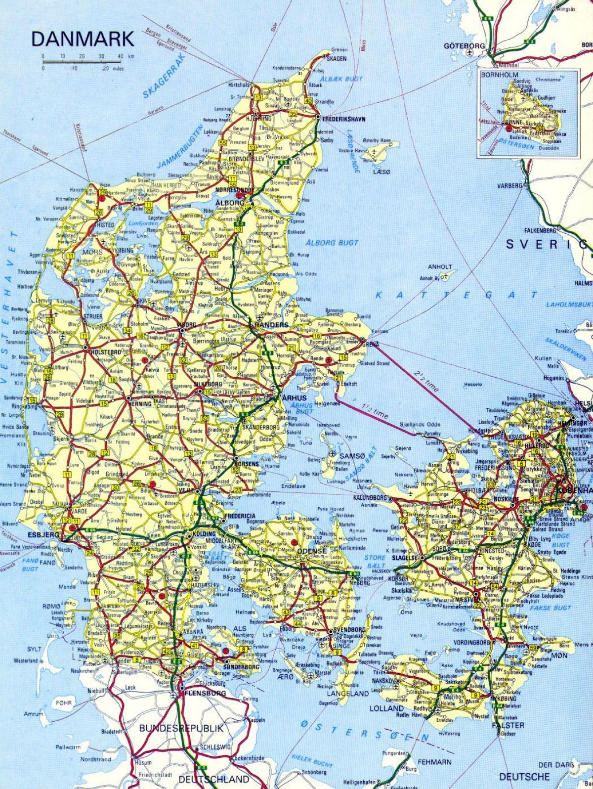 Mapa de estrada dinamarca