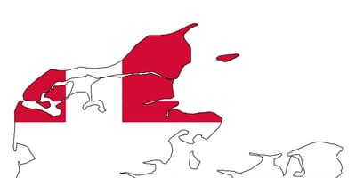 Mapa de dinamarca bandeira 