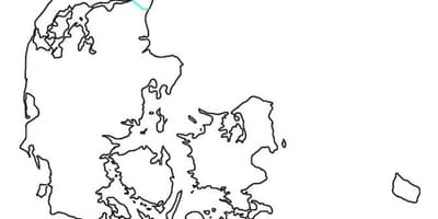 En branco mapa de dinamarca