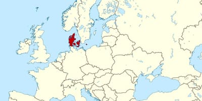 Mapa de dinamarca localización no mundo 