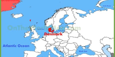Copenhague, dinamarca mapa de europa